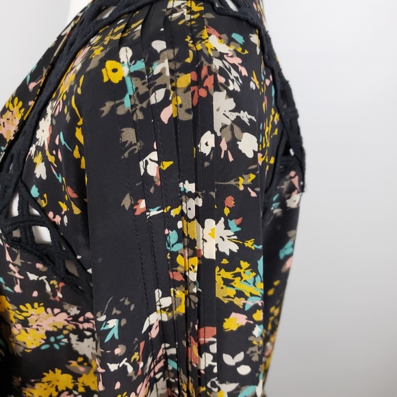 Anthropologie floral 100% silk kimono top Sm - Picture 4 of 8